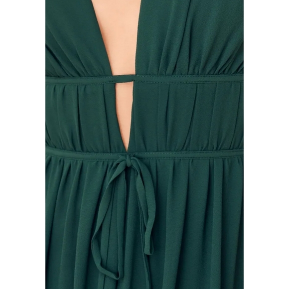 LULUS I'm All Yours Emerald Green Ruffled Maxi Dress Medium - Picture 4 of 4